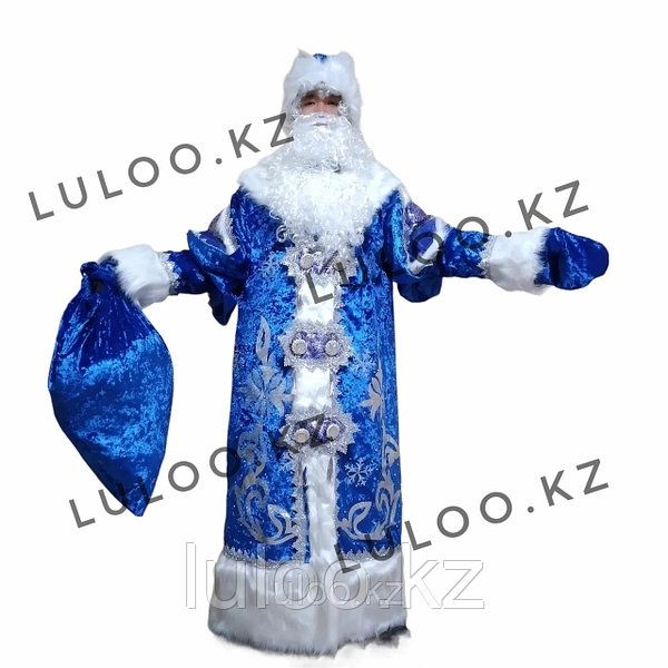 Новогодний костюм Деда мороза "Царский", синий.
