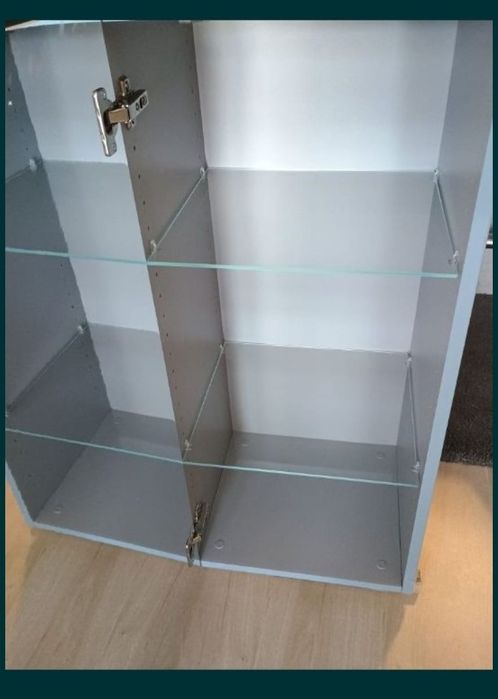 Dulap cu oglinda pentru baie ,montare suspendat ,chiuveta cu doua cuve