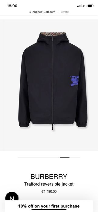 Geaca originala Burberry, reversibila/doua fete, noua cu eticheta