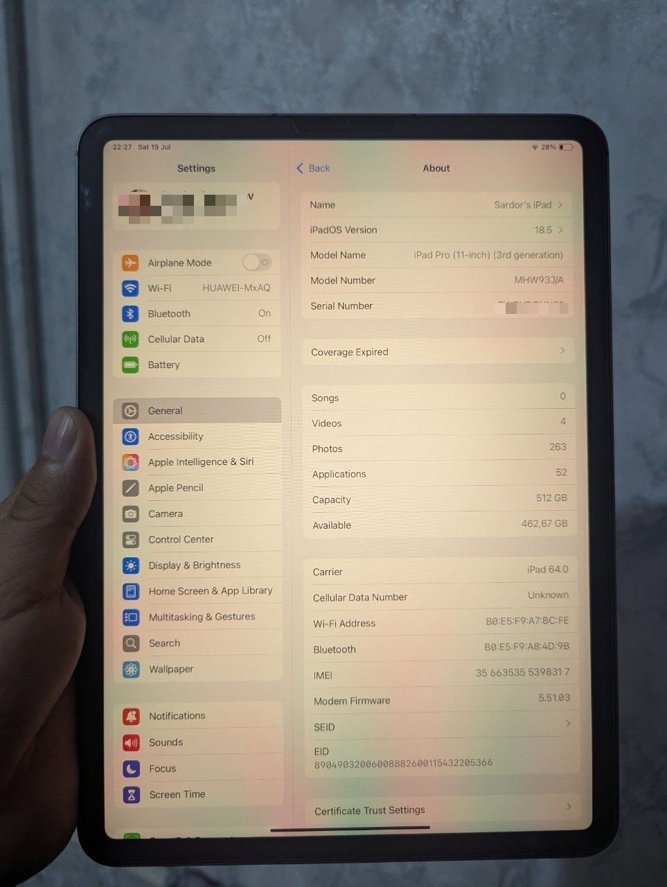 iPad Pro 11" M1 | 512GB + SIM kartali model