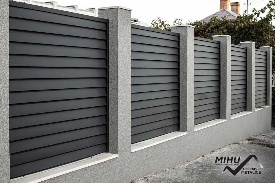Garduri si porti stil jaluzea, sipca metalica, tabla cutata
