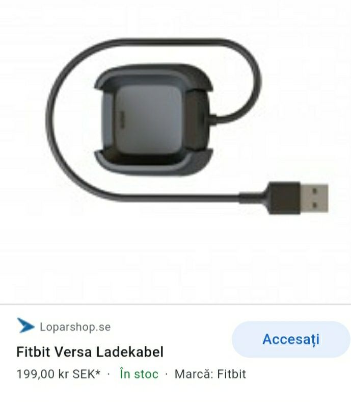 Incarcator Fitbit Versa, nou