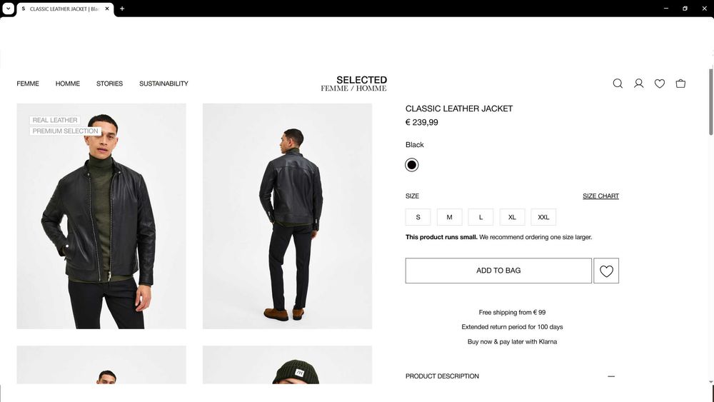 SELECTED Leather Jacket Размер L / XL яке естествена кожа 43-66