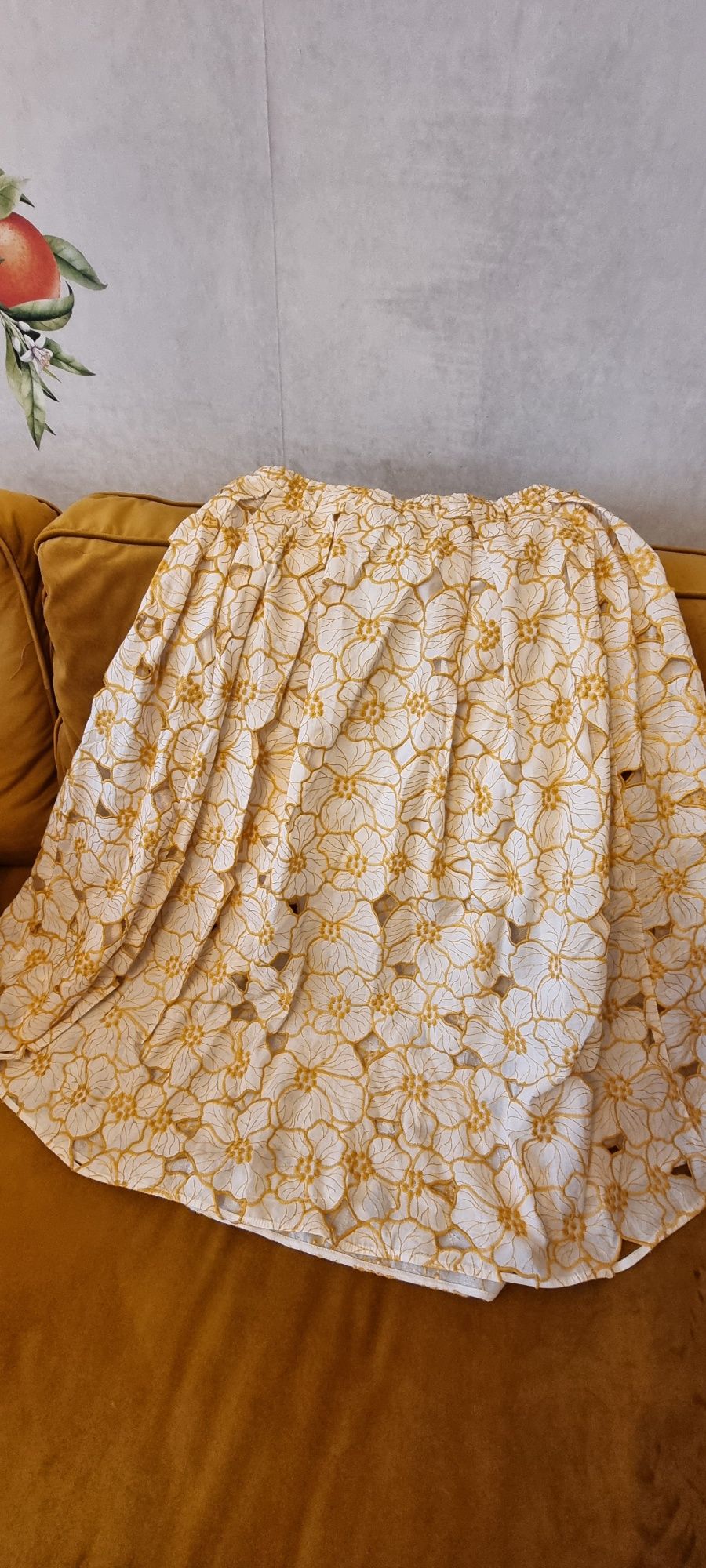 Fustă cu broderie H&M (nouă)