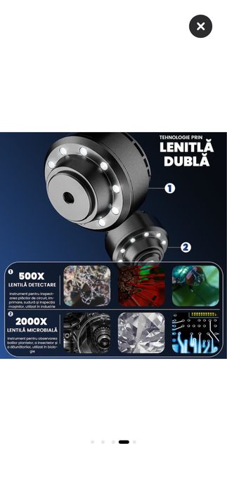 Microscop digital Ventlex 2000X WiFi USB 5MP LED dual nou