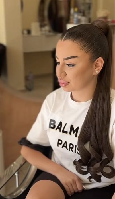 Конска опашка екстеншън тъмно кафява на ластик