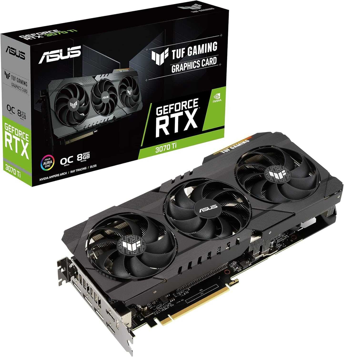 ASUS TUF RTX 3070 Ti Gaming OC –8GB, Кутия, Фактура, Кратко използване