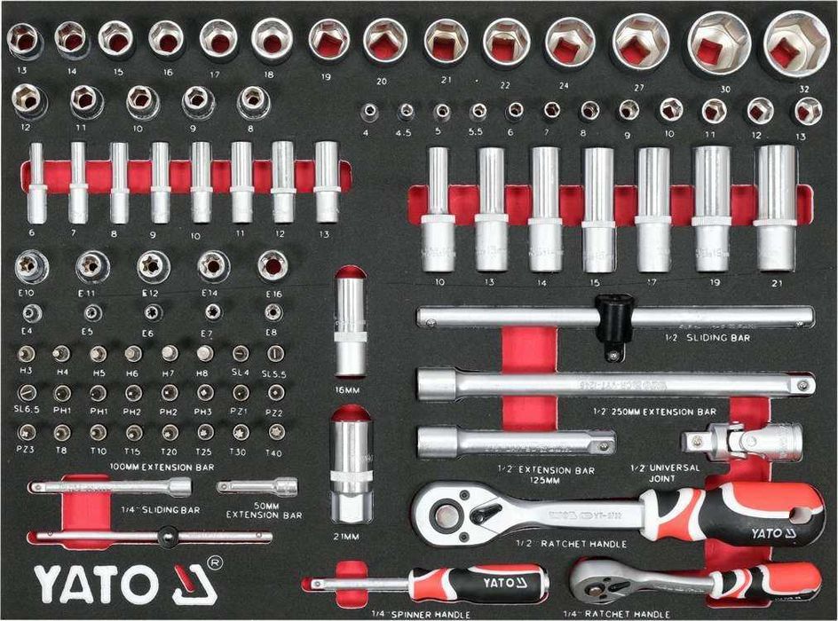 Количка с инструменти YATO, 7 чекмеджета, 157 части