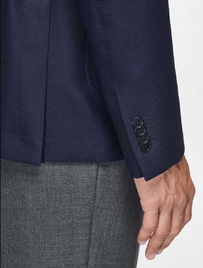 Sacou blazer slim 36 S slim Massimo Dutti NOU lana super 120's albastr