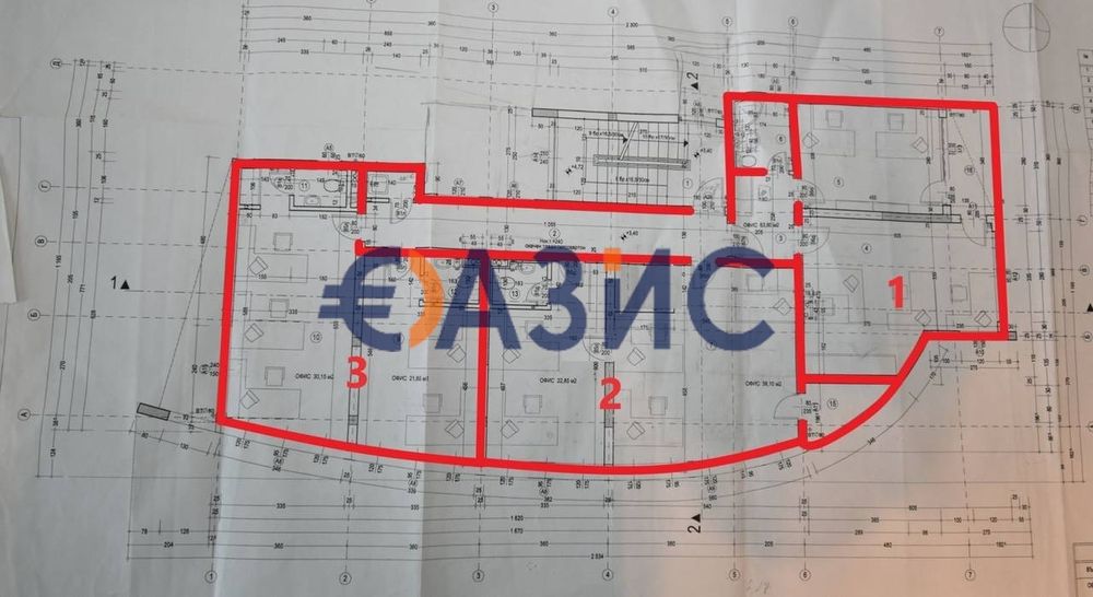 Етаж на сграда / първи над партера / в центъра на Слънчев бряг, 213 кв