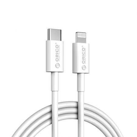 Кабел USB Type C към Lightning 1m Бял 3A Orico CL01-10