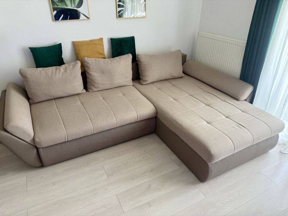 Coltar extensibil Mobexpert cu lada de depozitare 270x185 cm