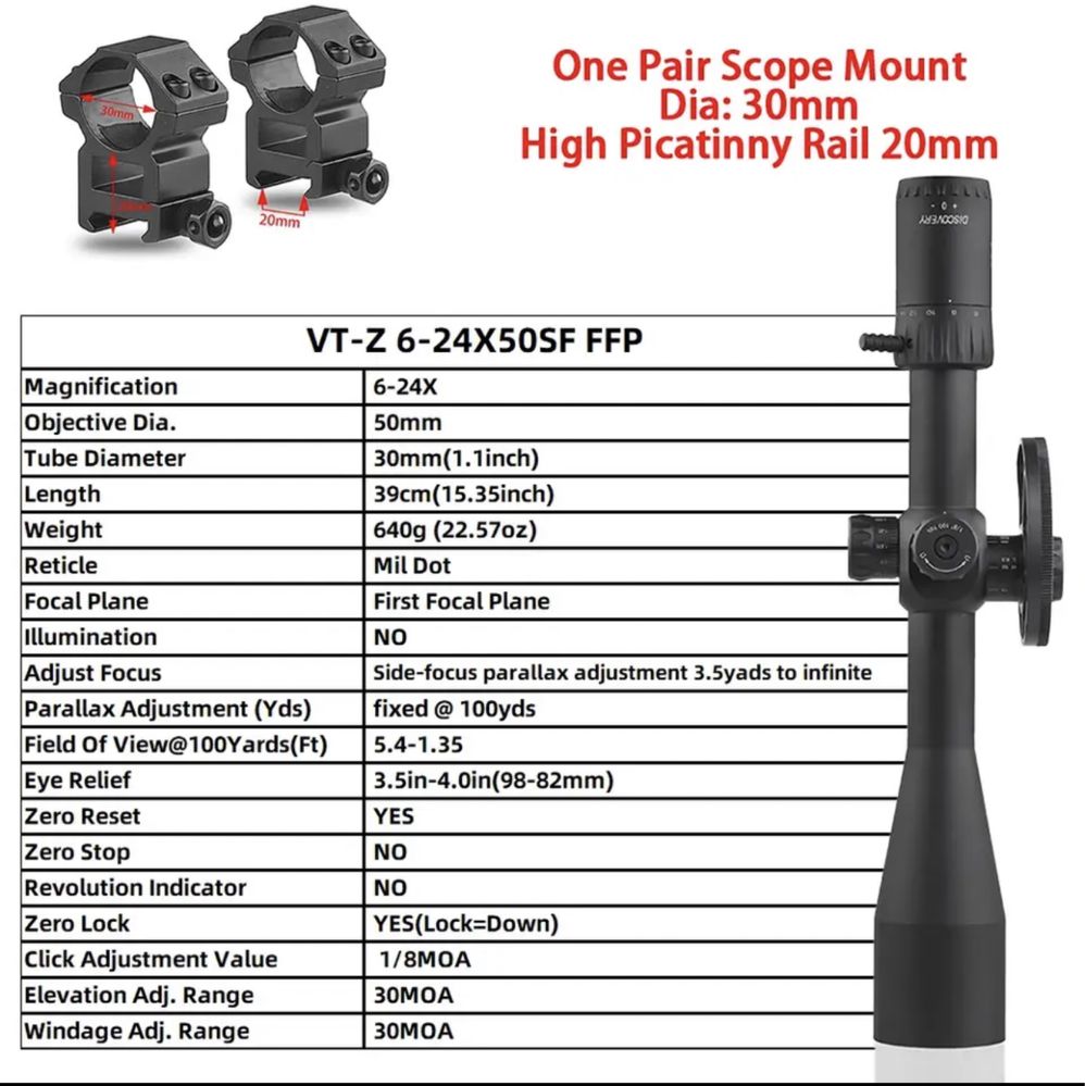 Оптика Discovery VT-Z 6-24x50 FFP