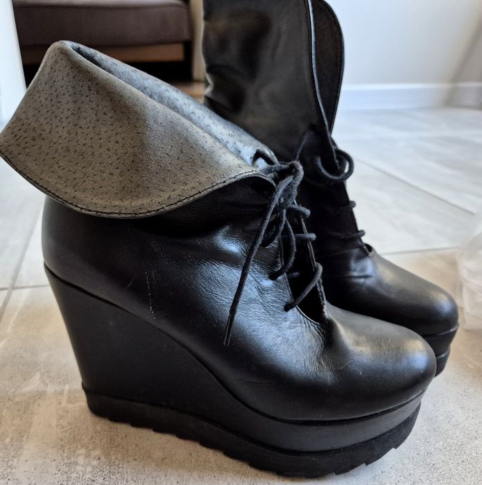 Боти с платформа нови  Bianki естествена кожа