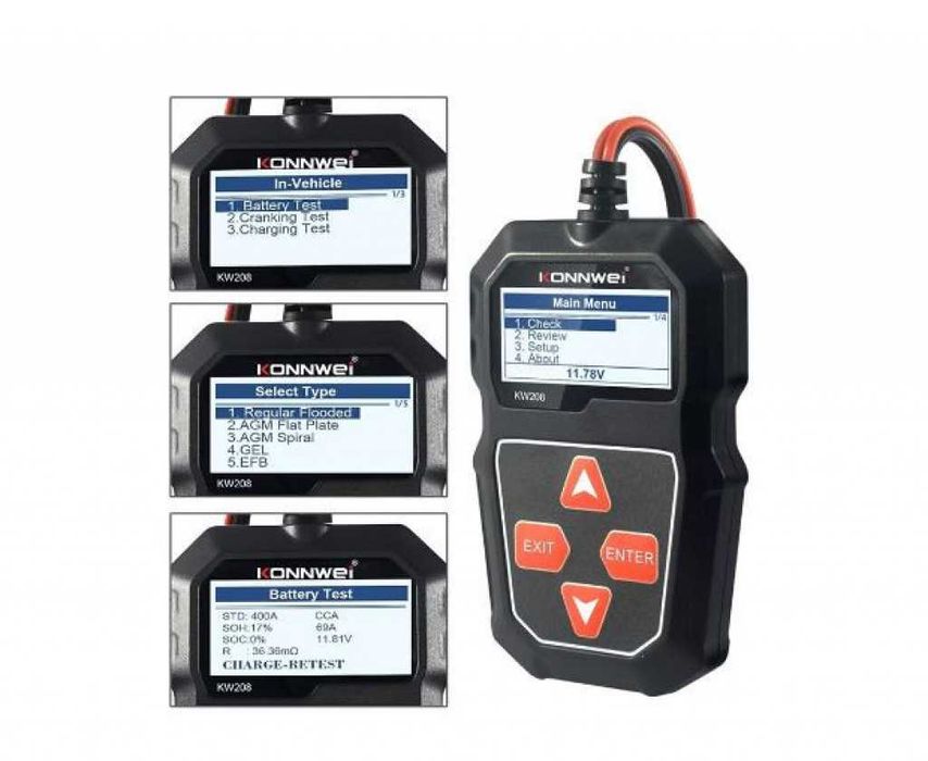 Тестер за автомобилен акумулатор KW210
