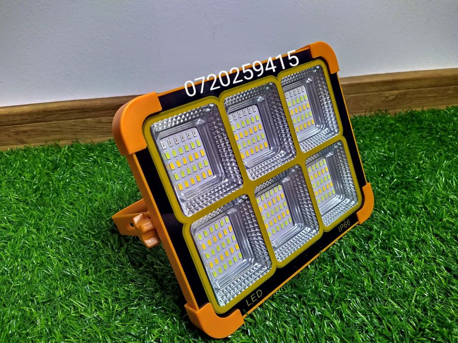 Proiector solar portabil puternic 500W / 4500lm/ 12500mAh, Camping