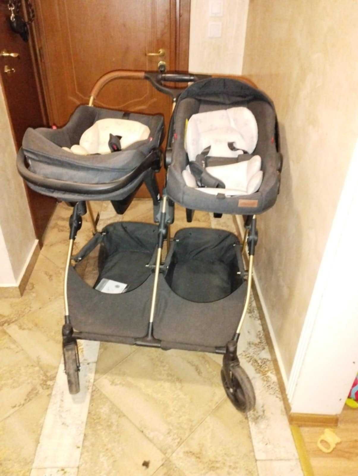 Количка за близнаци Chipolino Duo smart и столчета за кола