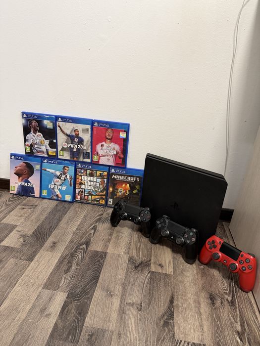 ps 4 slim, 3 manete functionale