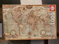 Пъзел карта на света - 1000 части