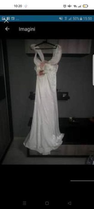 Rochie albă satin