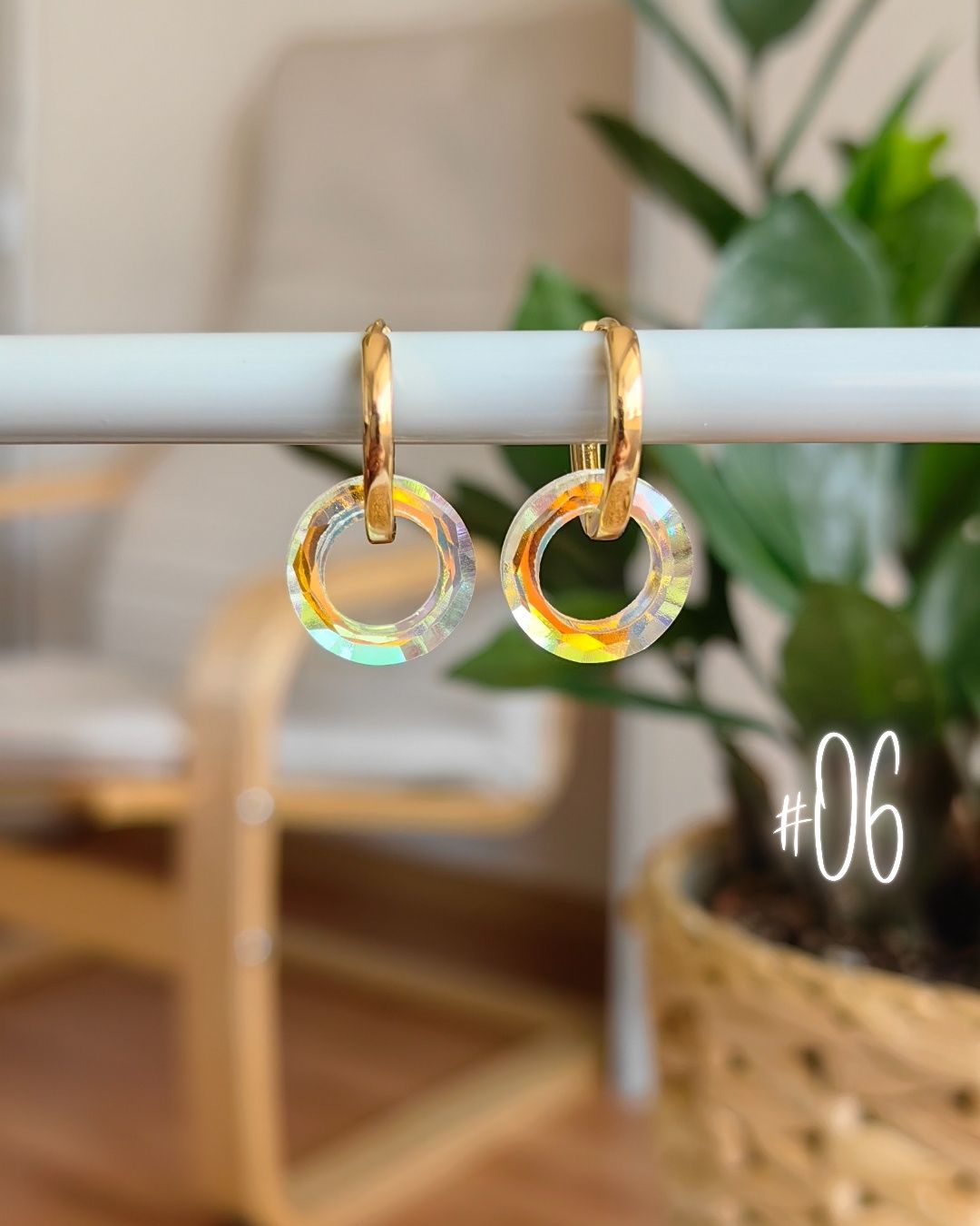 Обеци Halo Collection 14k позлата и кристали