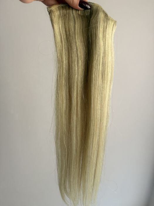 Естествена коса на треса със щипки