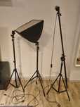Set iluminat complet pentru studio acasă – 3 lumini + softbox– 450 lei