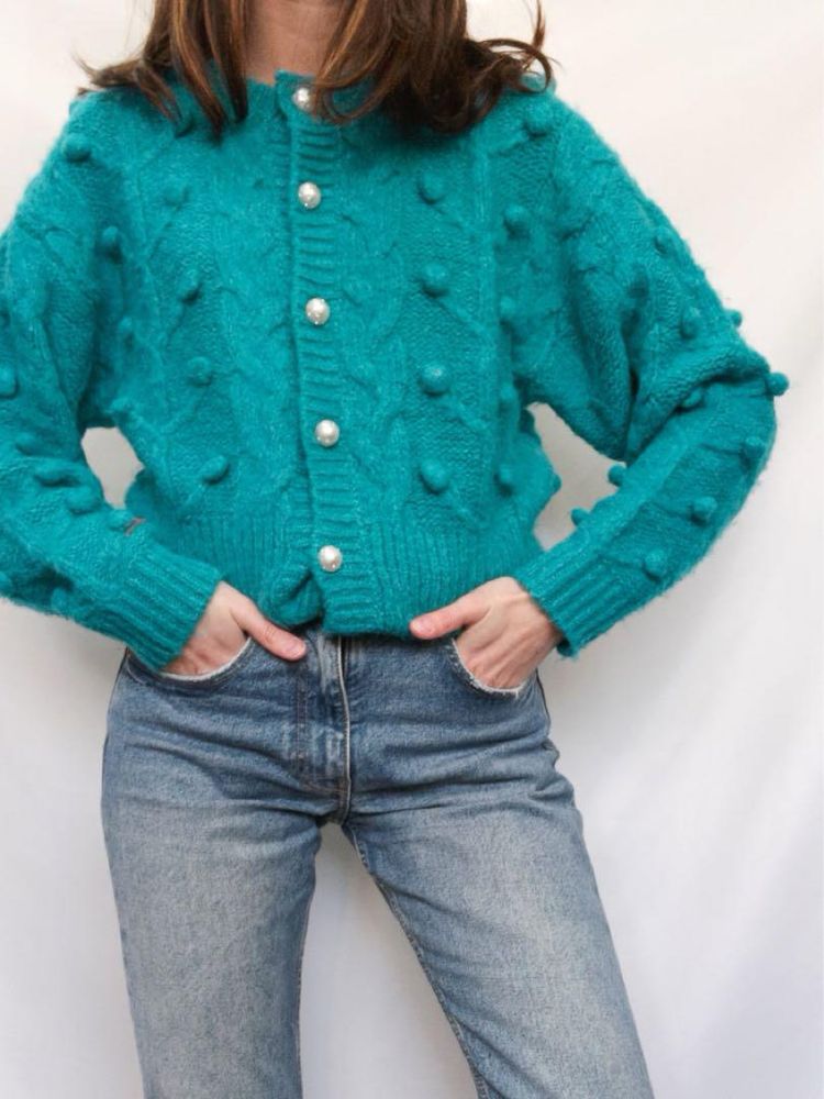 Cardigan Zara cu perle din lână