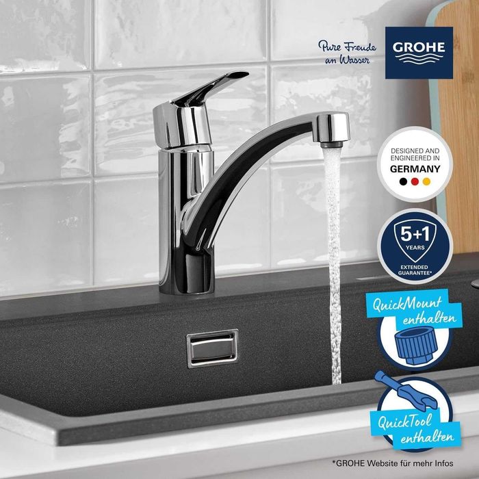 Baterie de bucatarie, monocomanda, finisaj cromat • Grohe StartEco