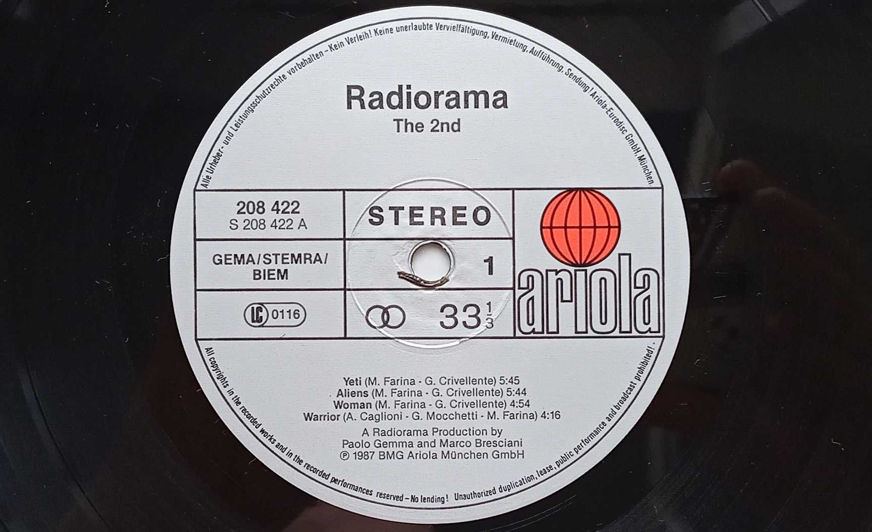 disc vinil Radiorama - The Second (1987) Germany