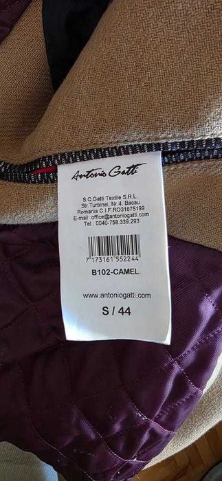 Palton barbatesc Antonio Gatti camel marimea S