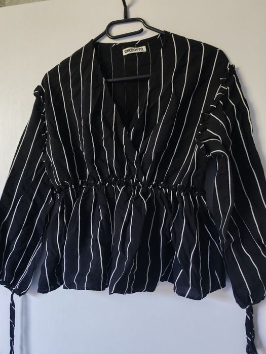 Стилна дамска блуза на райе