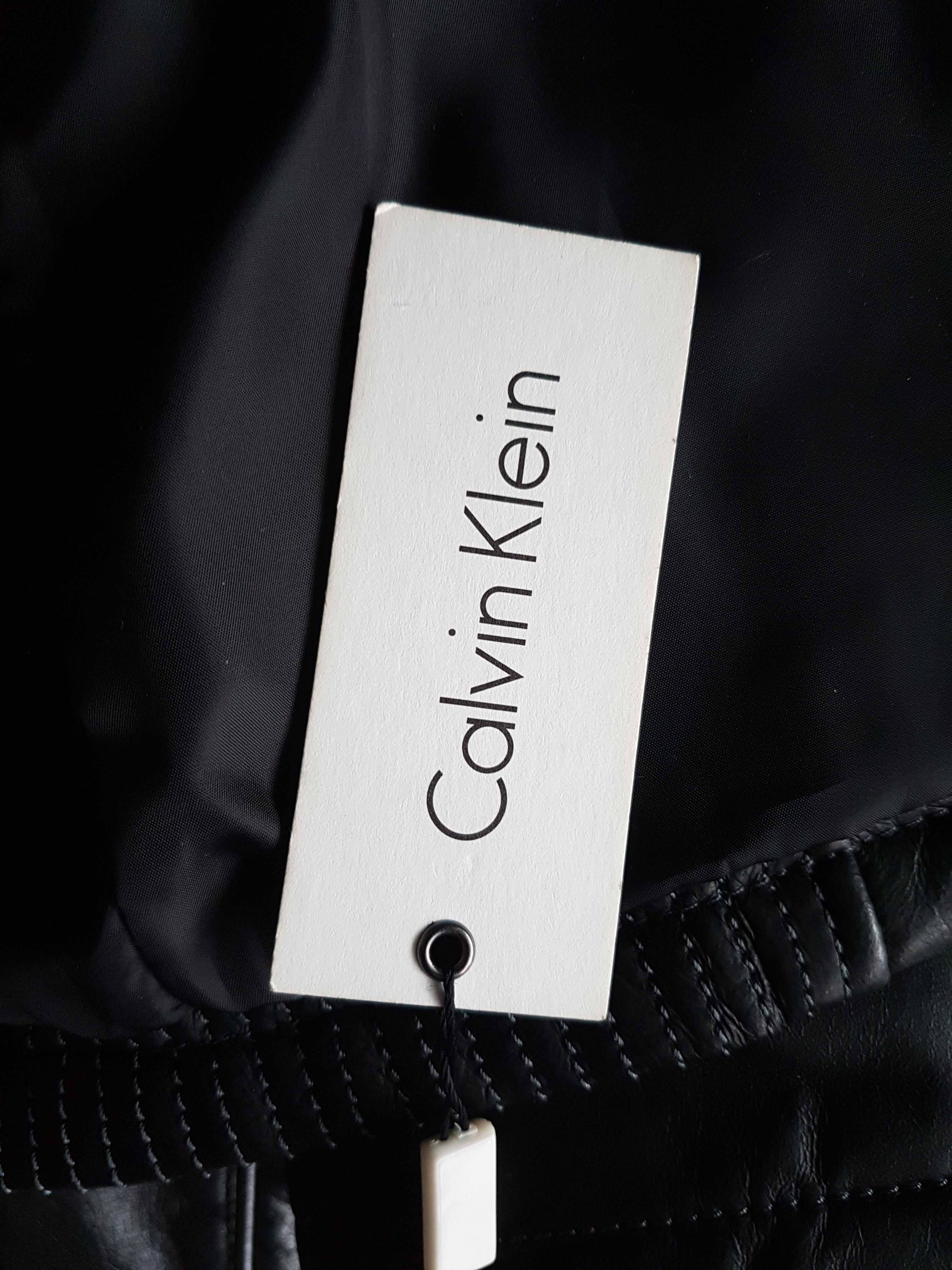 Ново мъжко оригинално кожено яке Calvin Klein естествена кожа размер L