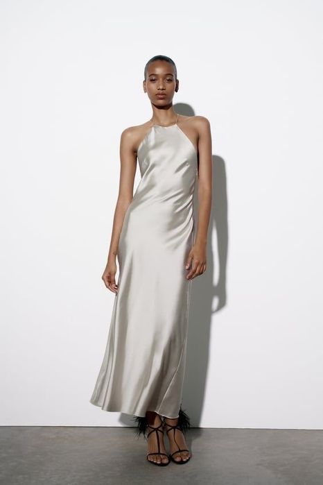 Платье атласное Zara