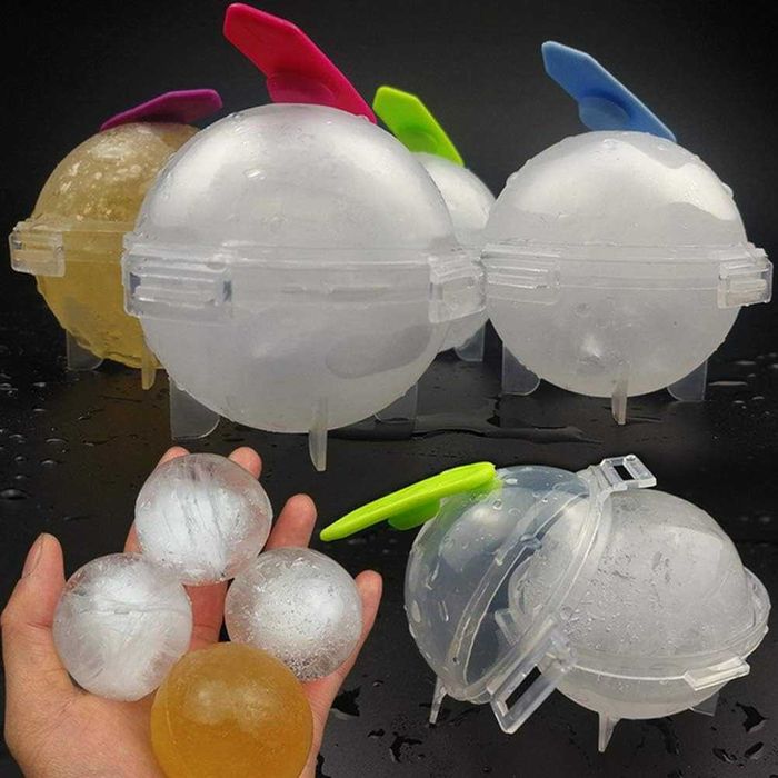 Forma rotunda pentru gheata 4 bile mari reutilizabile transparent 5 cm