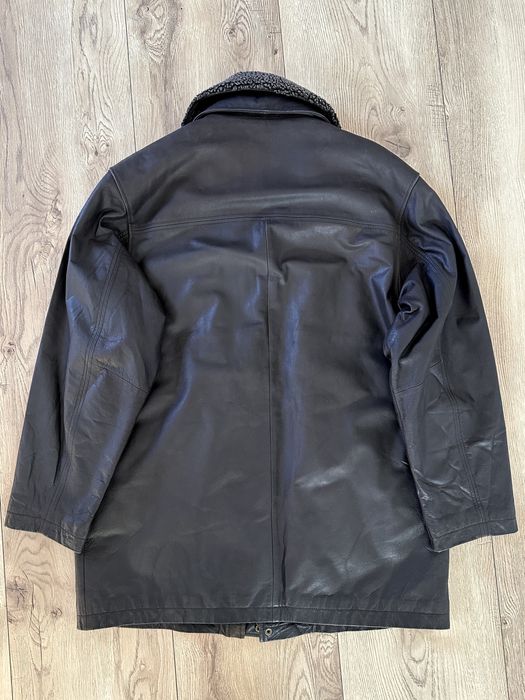 Geaca Piele Naturala PAUL R SMITH Guler Blana Captusit Gros | XL