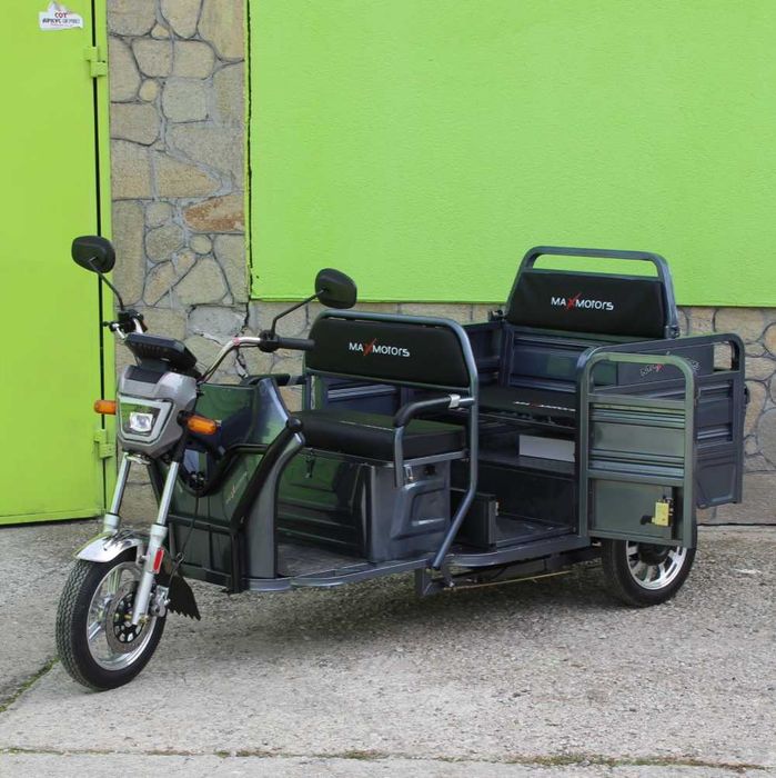 Електрическа триместна товарна триколка MaxiGo Pro, Gray, 2000W