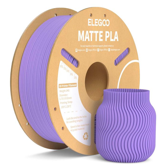 Filament imprimanta 3D Matte PLA ELEGOO, 1.75mm, culoare mov lavanda