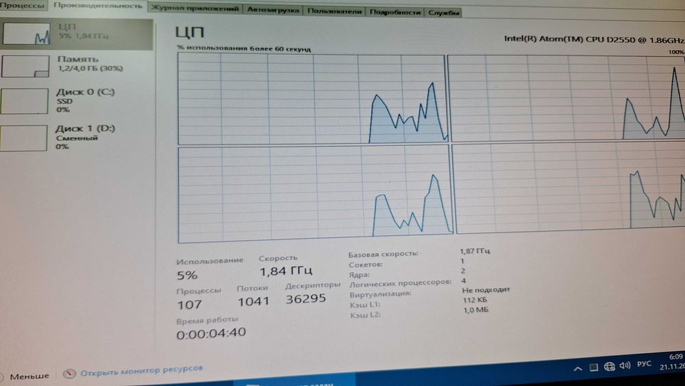 Материнская плата Mini-ITX Mitac PD10TI (Intel D2550MUD2) с бп picopsu