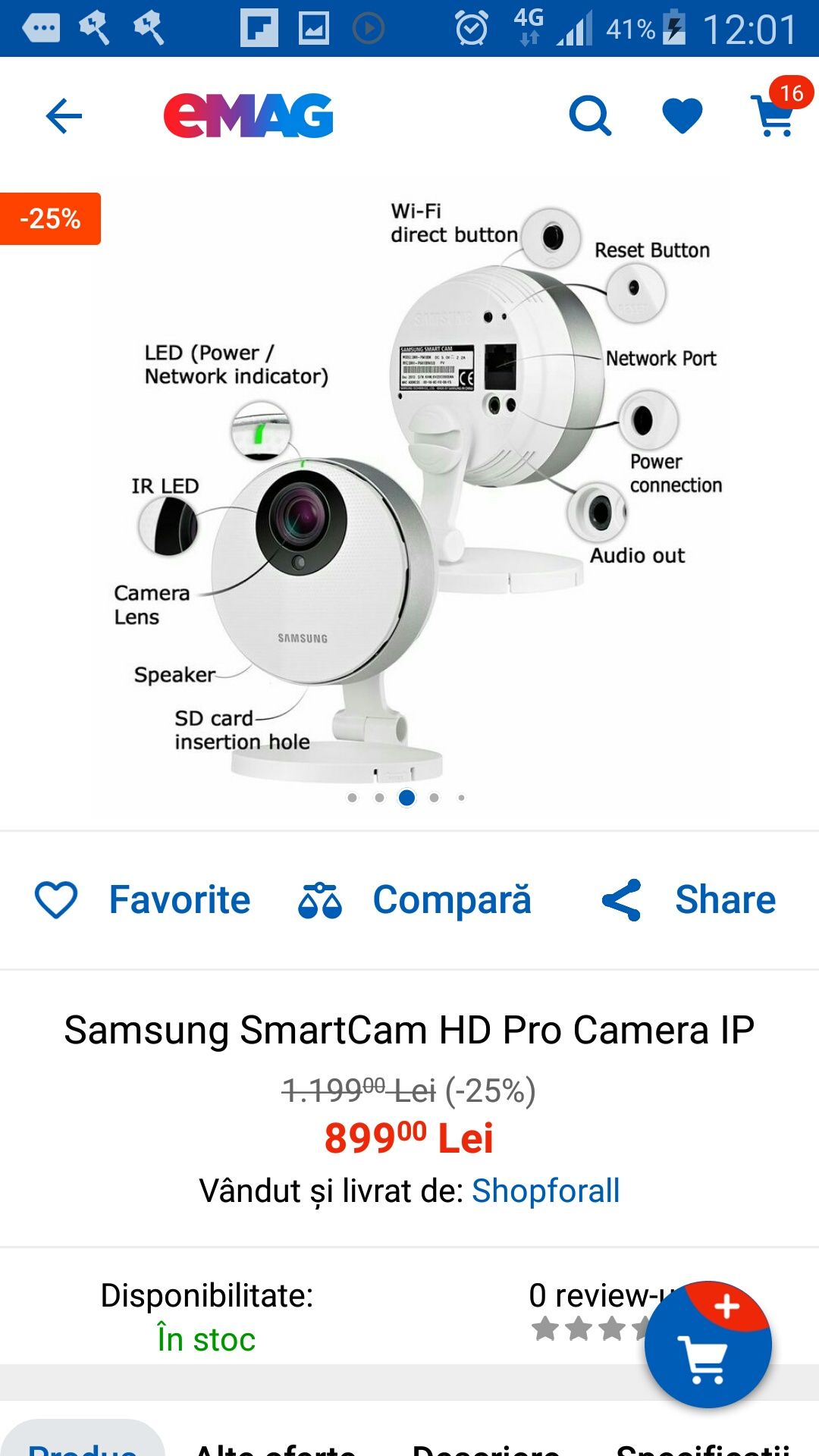 Samsung SmartCam HD Pro Camera ip Wireless Full hd1080