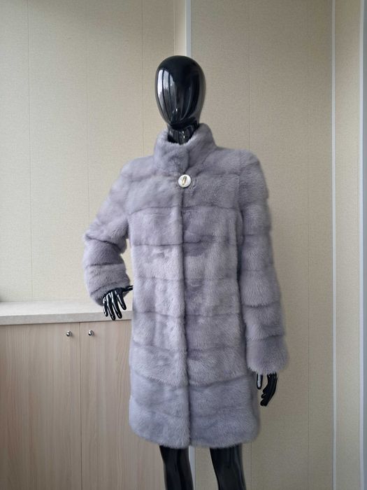 Haină blană nurcă , Naturala, culoare safir 4in1