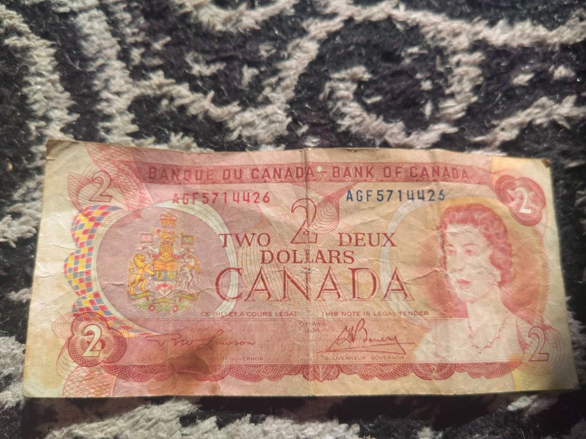 Vând bancnotă 2 dolari din canada