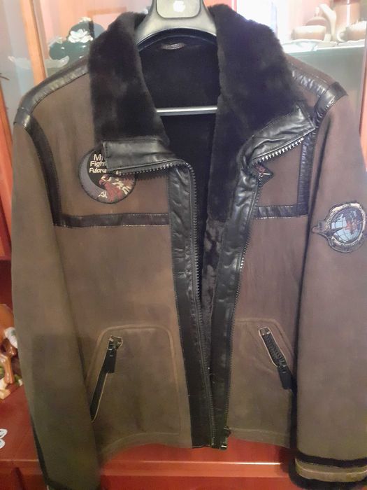 Geaca din piele imblanita barbati