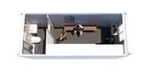Container vestiar cu grup sanitar complet echipat 6/2,4 galben 2025