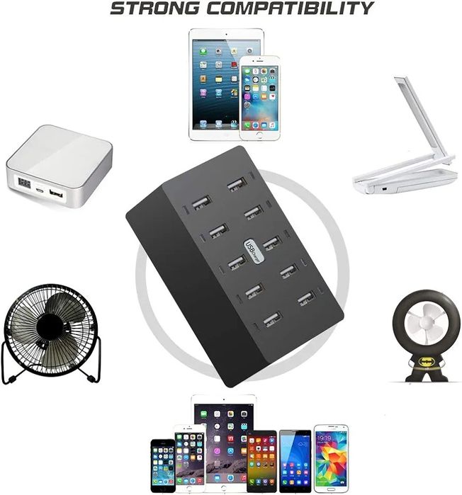HUB USB 10 ports - fast charging - for iPhone, Samsung, etc