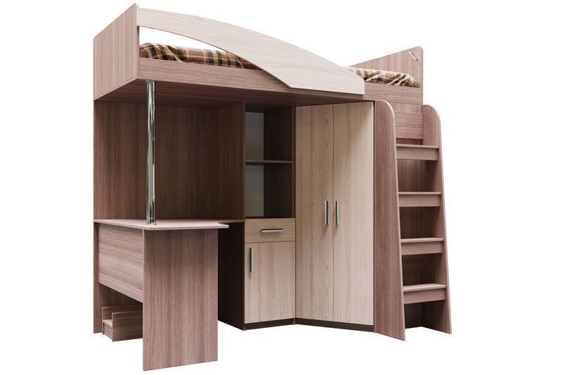 Кровать двухъярусная, модульной системы Город, Ясень, СВ Мебель