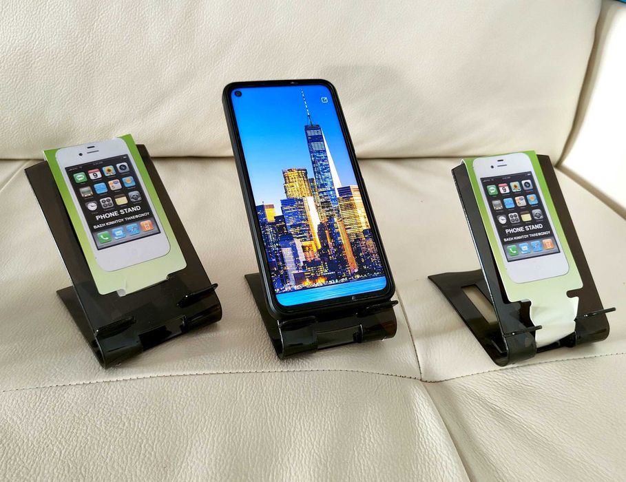 Suport telefon plastic , negru - Suport telefon birou