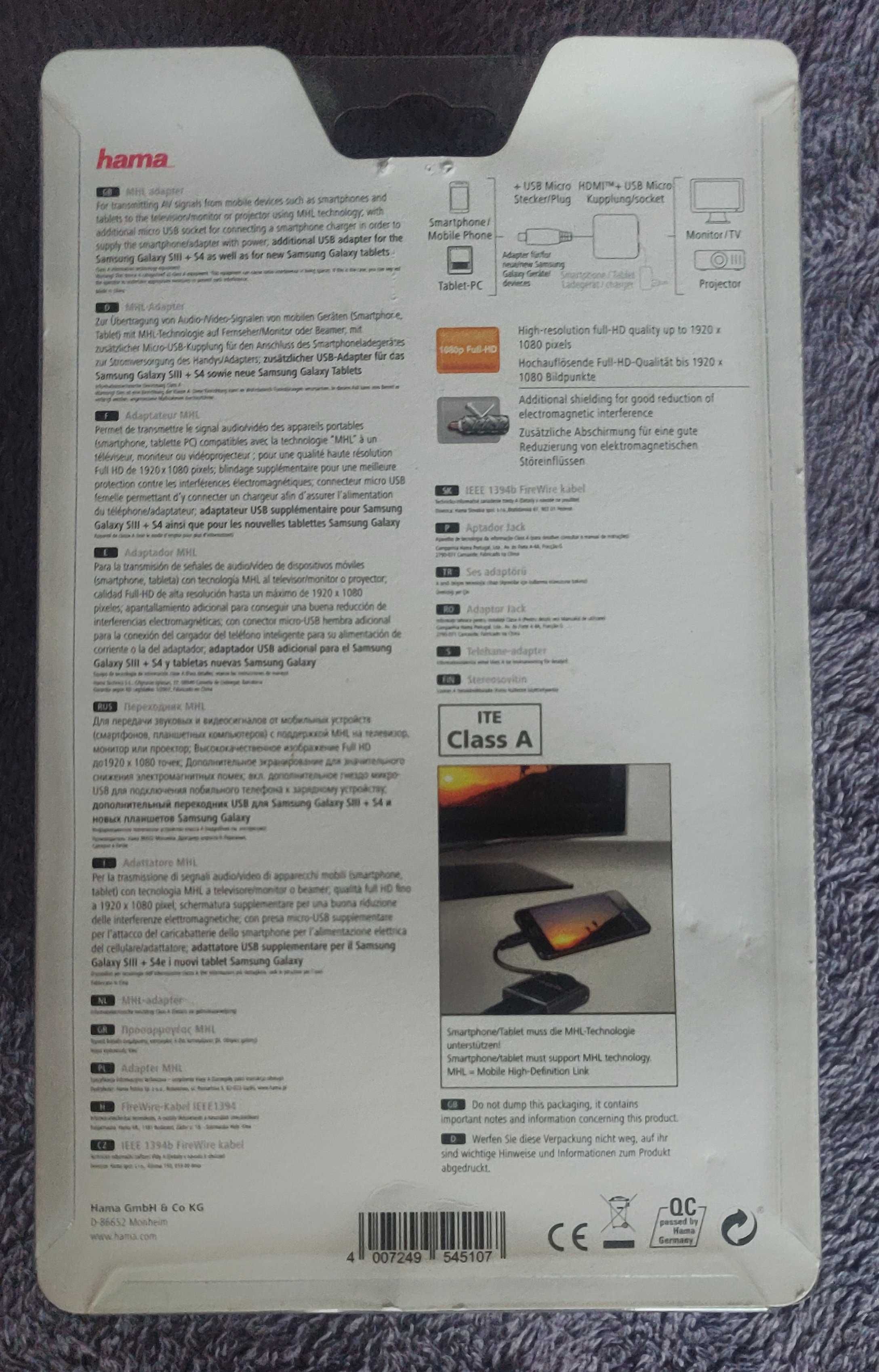 Адаптер HAMA MHL (Mobile High-Definition Link) 54510