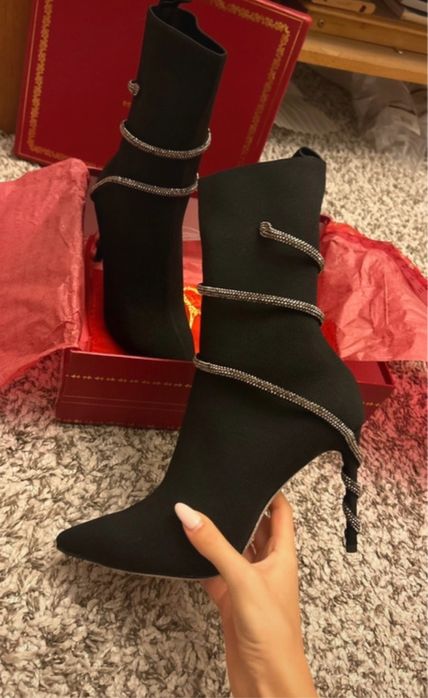 Cizme Rene caovilla piele naturala pe stoc 38