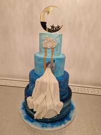 Macheta tort de nunta cu tematica "Semiluna"